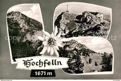 Hochfelln Ruhpolding Gebirgspanorama Chiemgauer Alpen Gipfelkreuz Berghaus Edelw