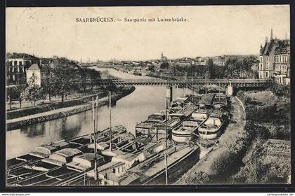 AK Saarbrücken, Saarpartie mit Luisenbrücke