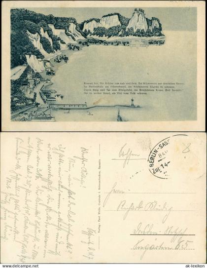 Ansichtskarte Sassnitz Künstlerkarte Sassnitz und Stubbenkammer 1925