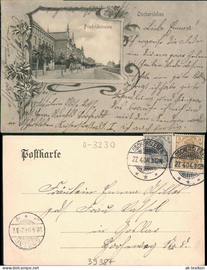 Ansichtskarte Oschersleben Friedrichstrasse 1904 Passepartout