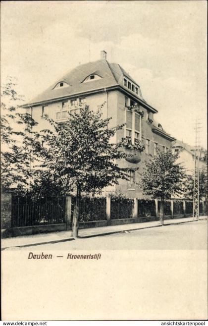 CPA Deuben Teuchern im Burgenlandkreis, Blick zum Kroenerstift