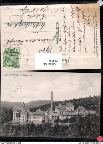 218299,Heilstätte Hohwald b. Neustadt in Sachsen