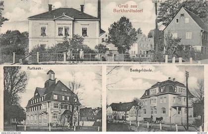 AK Burkhardtsdorf Erzg. Bankgebäude 1915