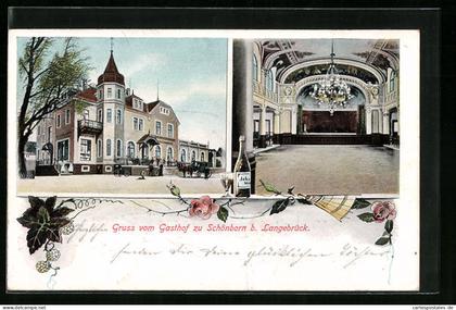 AK Schönborn b. Langebrück, Gasthof zu Schönborn, Innenansicht