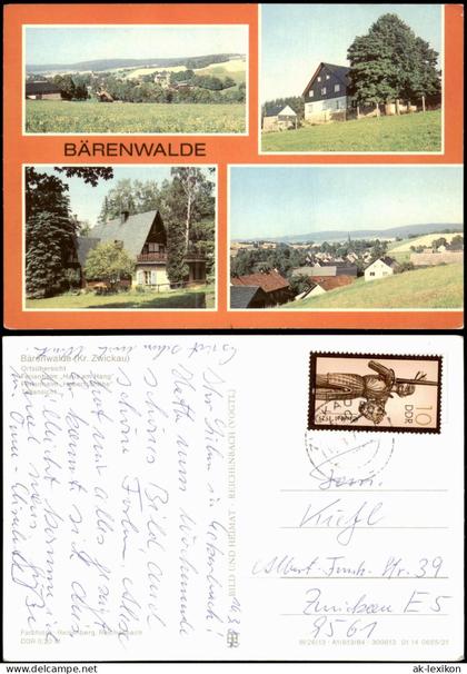 Bärenwalde-Crinitzberg DDR Mehrbild-AK mit Ortsansichten (Kr. Zwickau) 1984