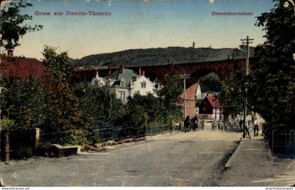 CPA Demitz-Thumitz Sachsen, Eisenbahnviadukt