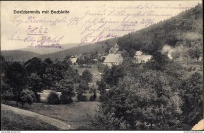CPA Dorfchemnitz im Erzgebirge, Totalansicht mit Buchleite