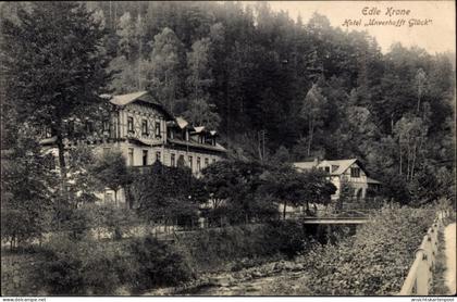 CPA Edle Krone Klingenberg im Erzgebirge Sachsen, Hotel Unverhofft Glück