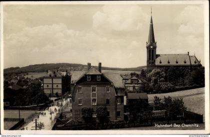 CPA Hohndorf im Erzgebirgsvorland, Kirche, Straßenpartie