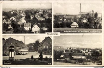 CPA Neukirchen Reinsberg in Sachsen, Ort, Rittergut, Sternplatz, Staudtens Strumpffabrik