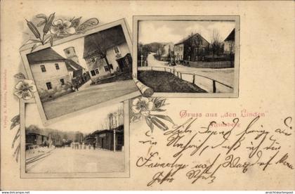 CPA Reinsberg in Sachsen, Gasthaus zu den Linden, Bahnhof