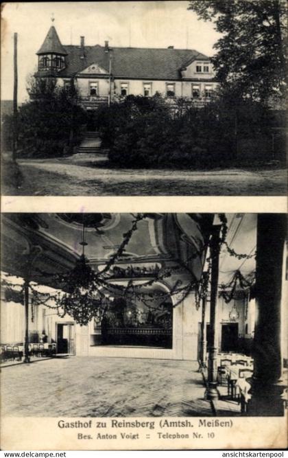 CPA Reinsberg in Sachsen, Gasthof, Innenansicht, Saal