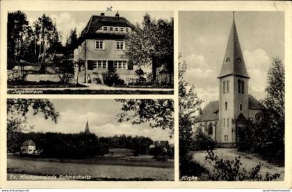 CPA Schmeckwitz Oberlausitz, Kirche, Jugendheim