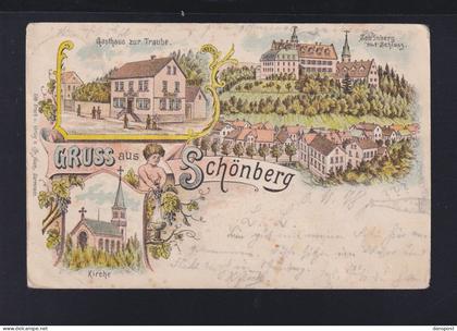 Dt. Reich Litho Schönberg mangelhaft