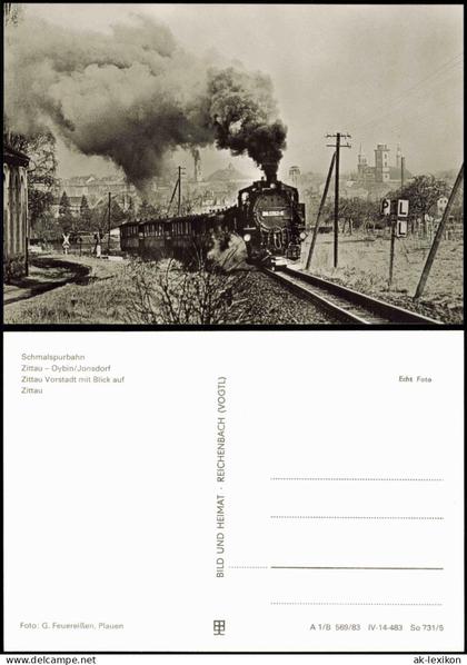 Foto Ansichtskarte  Zittau Schmalspurbahn Zittau-Oybin, Zittau 1983