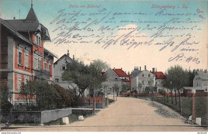 Partie am Bahnhof in Klingenberg Sachsen Postkarte AK 1915