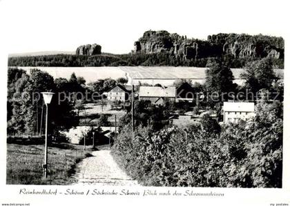 Reinhardtsdorf-Schoena Blick zu den Schrammsteinen