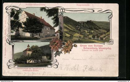 AK Schaumburg /Wesergeb., Schloss Schaumburg, Gesamtansicht