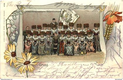 Schaumburg-Lippische Bauernhochzeit - Litho