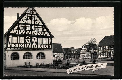 AK Schifferstadt, Fachwerkhäuser mit Vorplatz