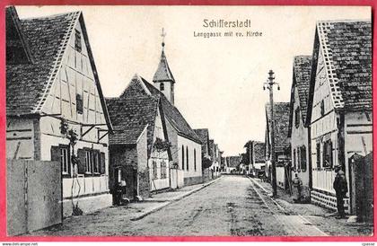 CPA AK Schifferstadt - Langgasse mit ev (eu) Kirche