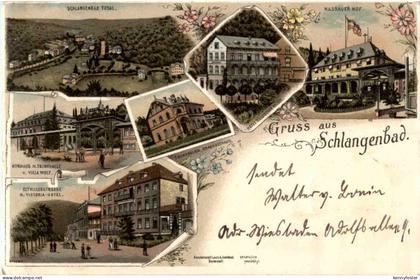 Gruss aus Schlangenbad - Litho
