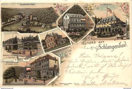 Gruss aus Schlangenbad - Litho