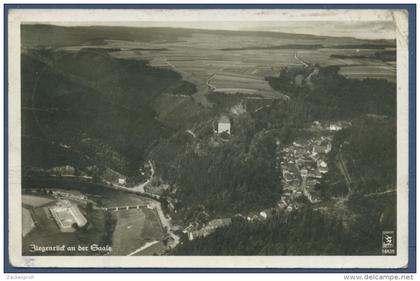 Ziegenrück an der Saale Panorama Luftbild, gelaufen 1940 (AK690)