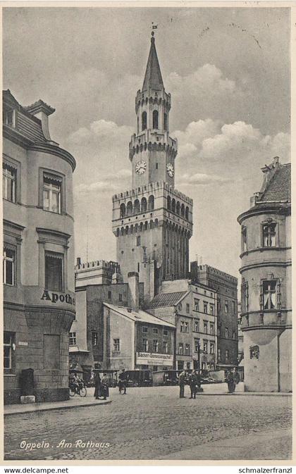 AK Oppeln Opole Am Rathaus Apotheke Bäcker Genossenschaft Odervorstadt Vogtsdorf Halbendorf Sakrau Frauendorf Übersprung