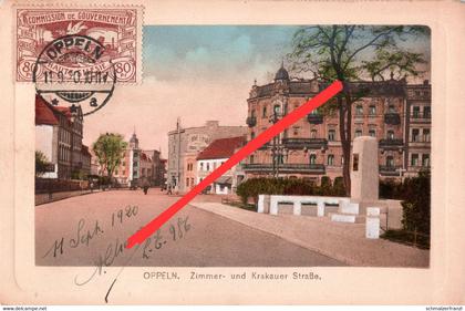 AK Oppeln Opole Zimmerstraße Krakauer Straße Hotel Krug a Vogtsdorf Halbendorf Sakrau Frauendorf Generalgouvernement