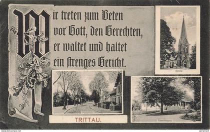 AK Trittau Poststraße Kirche Oberförsterei Schleswig-Holstein 1918 Postkarte