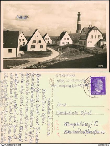 Hörnum (Sylt) Hörnem (  Partie mit Wohnhäuser am Leuchtturm, Lighthouse 1943