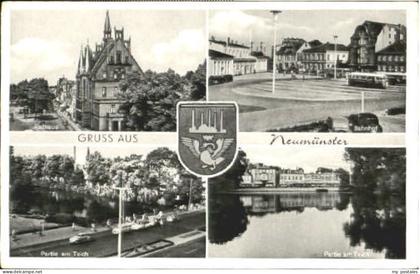 Neumuenster Schleswig-Holstein Neumuenster Rathaus Bahnhof Trich  x 1961