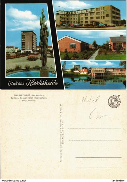 Norderstedt HARKSHEIDE SOS-Kinderdorf Rathaus, Friesen-Hotel, Sportlerheim 1975