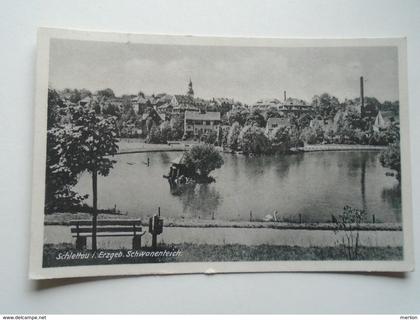 D168849 Schlettau im Erzgebirge Sachsen,  Schwanenteich