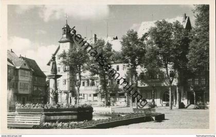 Schleusingen - Marktbrunnen - Foto-AK 50er Jahre Handabzug - Verlag Foto-Dörr Schleusingen