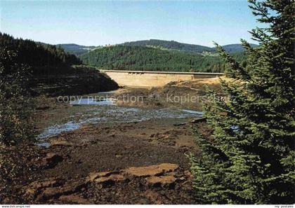 Schluchsee Abgelassenes Wasser im Schluchsee 1983 Staumauer Wasserkraftwerk
