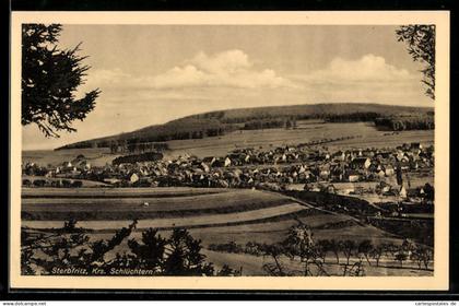 AK Sterbfritz /Schlüchtern, Ortsansicht, Felder, Hügel