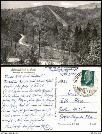 Ansichtskarte Schmiedefeld (Rennsteig) Blick von der Ruppachstraße 1969