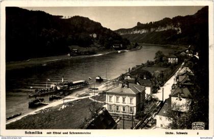 Schmilka mit Elbtal und Schrammsteine