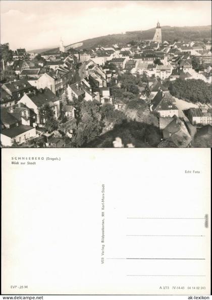 Ansichtskarte Schneeberg (Erzgebirge) Panorama-Ansicht 1973