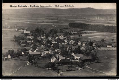 AK Schöna, Gesamtansicht, Blick vom Zirkelstein