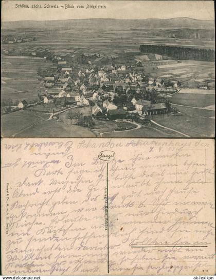 Schöna-Reinhardtsdorf-Schöna Schweiz Blick vom Zirkelstein 1917