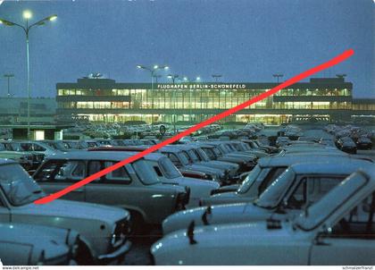 AK Berlin Schönefeld Flughafen bei Nacht Airport Aeroport Empfangsgebäude Interflug BER Brandenburg International DDR