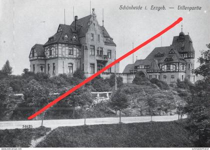 REPRO AK Schönheide Villenpartie Villa Villen a Eibenstock Auerbach Stützengrün Rothenkirchen Aue Vogtland Erzgebirge