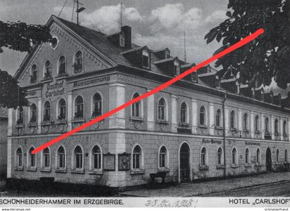 REPRO AK Schönheiderhammer Hotel Gasthof Carlshof a Schönheide Eibenstock Auerbach Stützengrün Aue Vogtland Erzgebirge