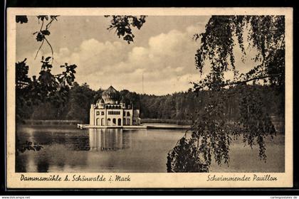 AK Dammsmühle b. Schönwalde i. Mark, Schwimmender Pavillon