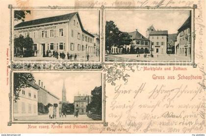 33148621 Schopfheim Gasthaus zum Bahnhof Marktplatz Rathaus Postamt  Schopfheim