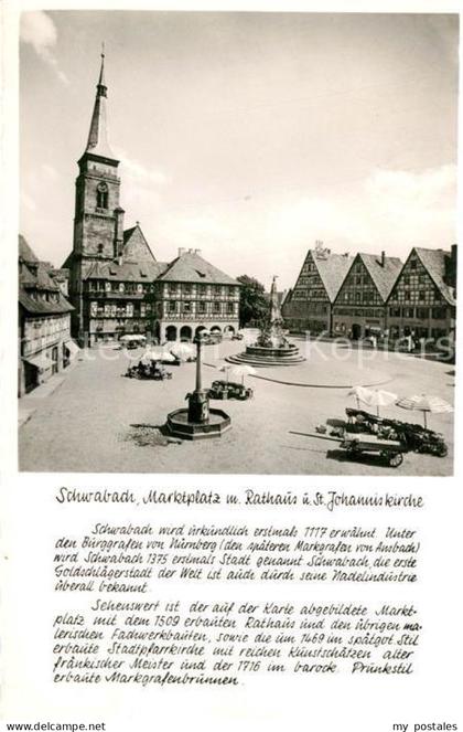 Schwabach Marktplatz Rathaus Brunnen Johanniskirche