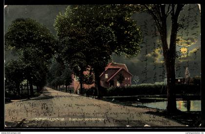 AK Schwarzenbeck, Hamburger Strasse bei Nacht